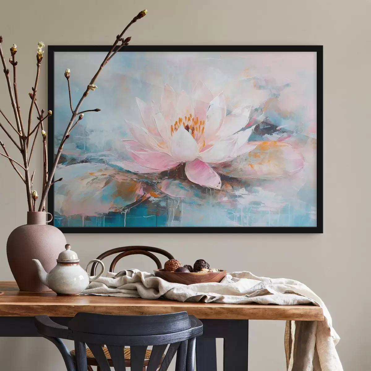 Plakāts Akvareļu peoniju ilustrācija f35449