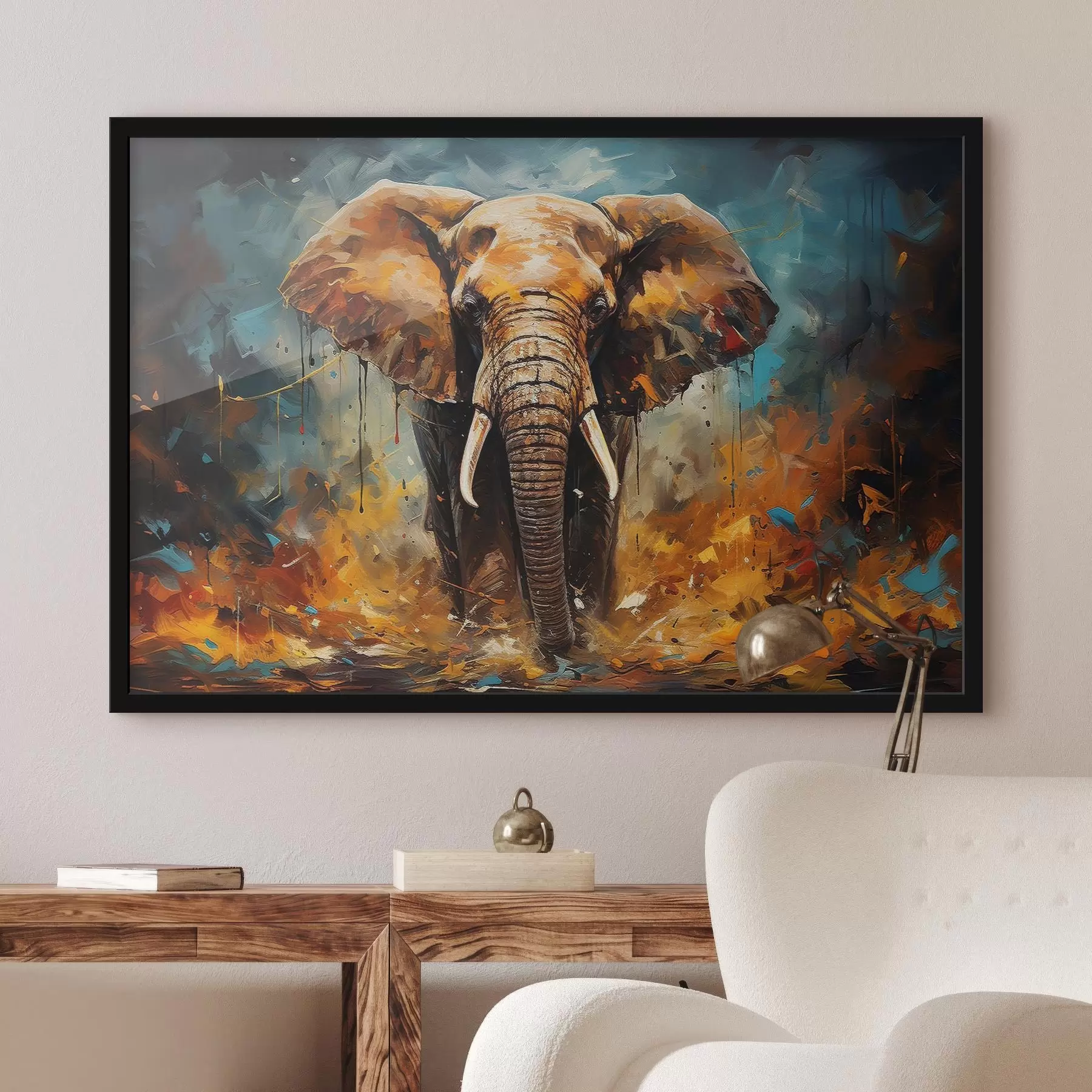 Glezna Abstraktais zīmējums, zilonis f35505