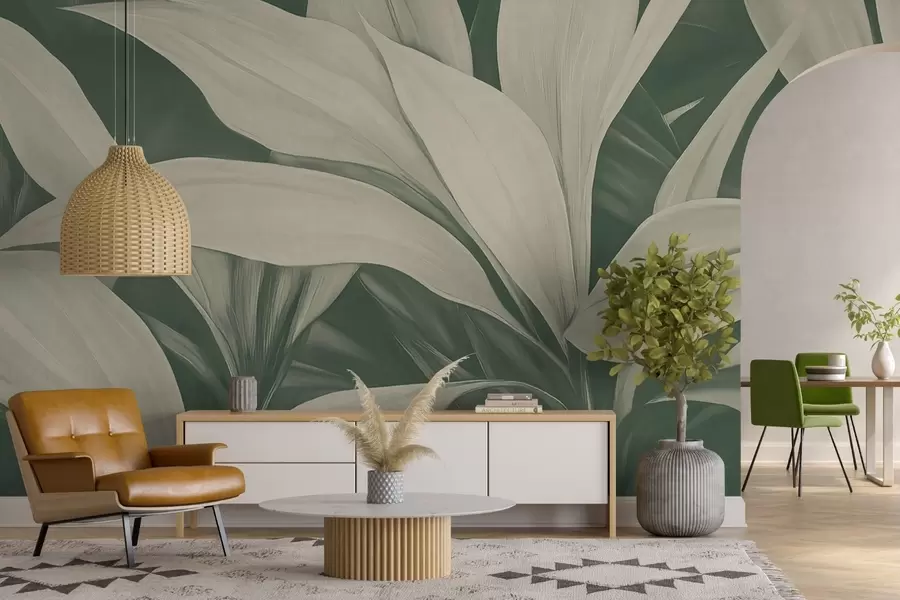 Fototapetes Lielas zaļas augu lapas w08501v1