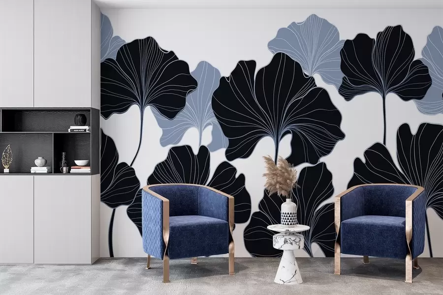 Fototapetes Stilizētas lapu kontūras w02525