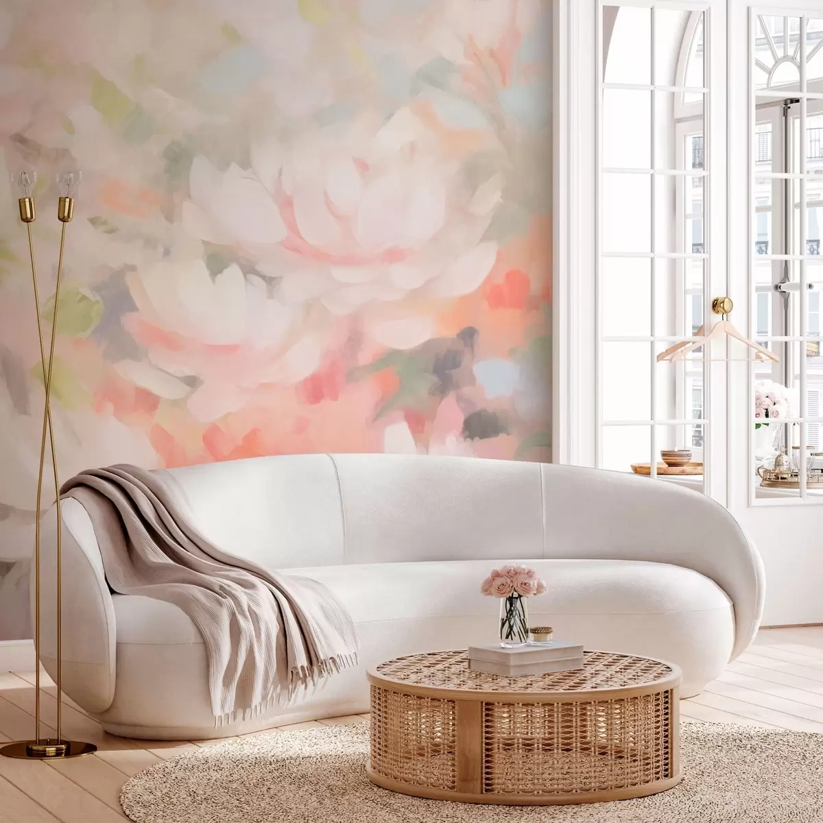 Fototapetes Rozā ziedi w08547