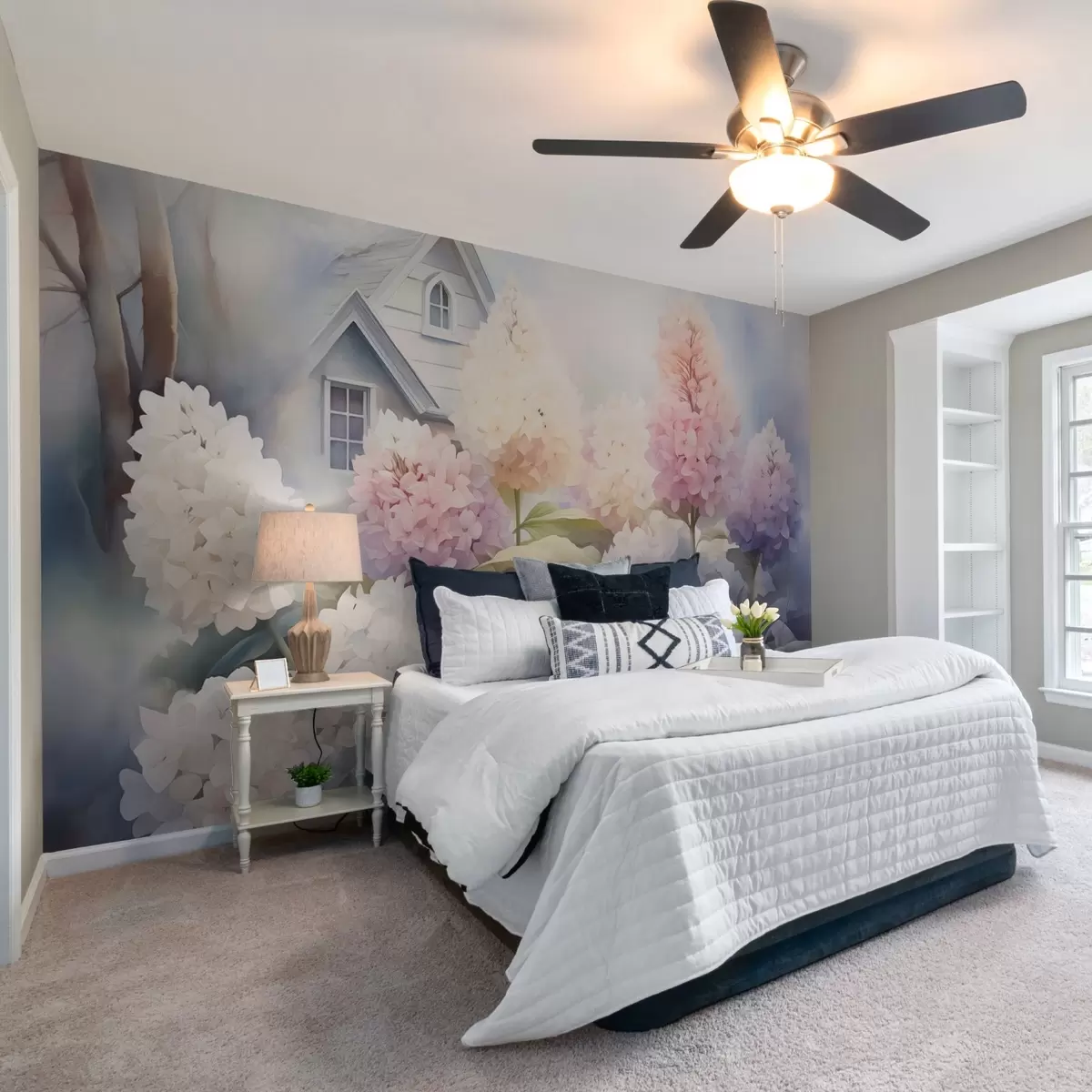 Fototapetes Hiacintes dārzā imitācija akvarelis w02592