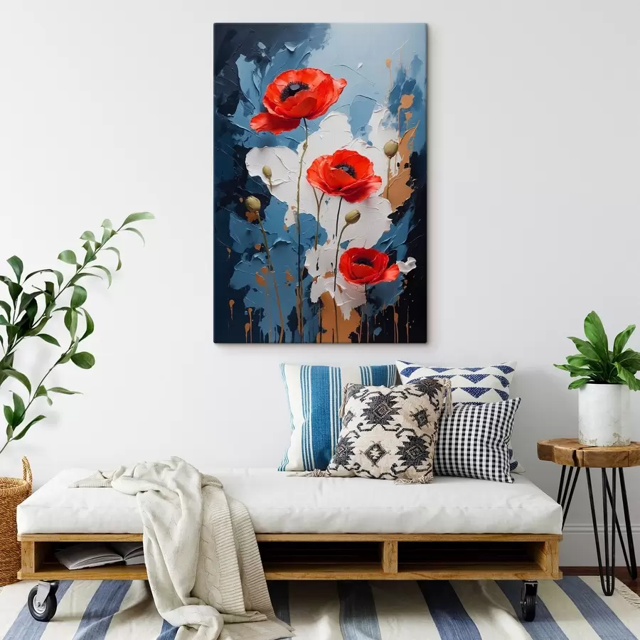 Glezna Magones uz abstrakta daudzkrāsaina fona eļļas glezniecības stilā s41765