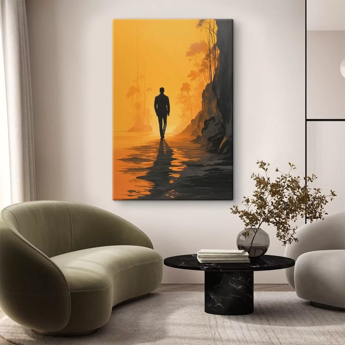 Glezna Cilvēks iet pret sauli s41767