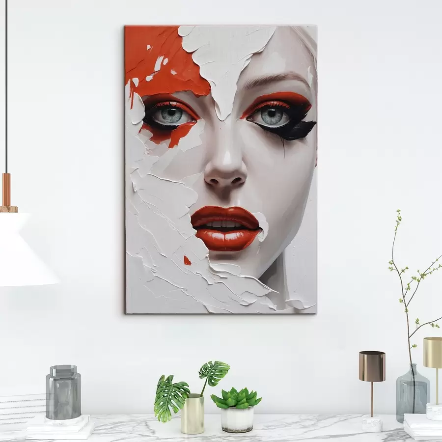 Glezna Meitenes seja baltā un oranžā krāsā s42092