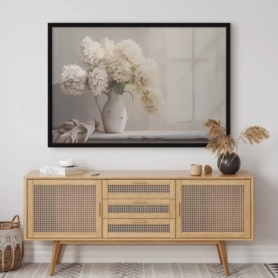 Fototapetes Vāze ar ziediem uz palodzes f41762