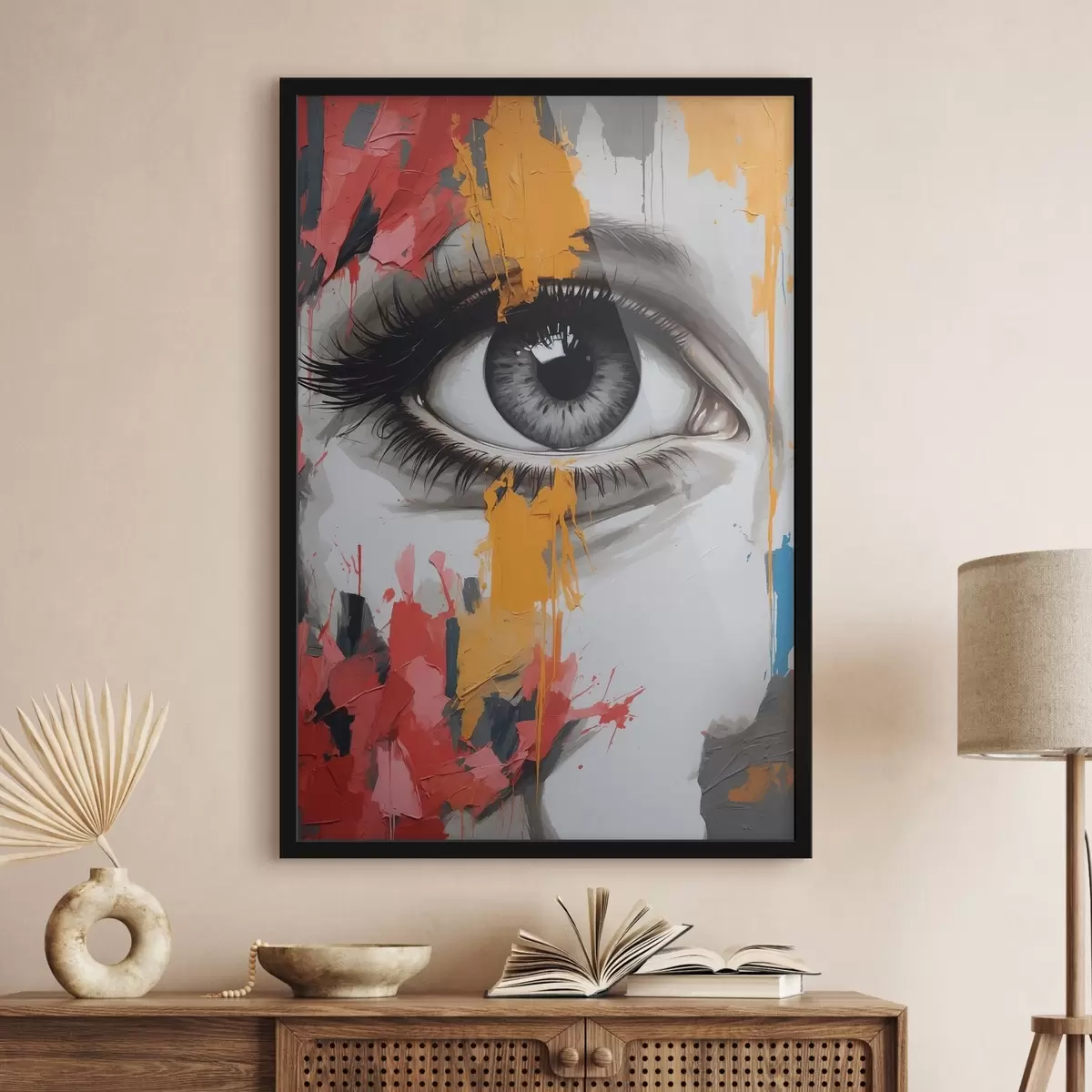 Plakāts Sievietes acs eļļas gleznošanas stilā f41768