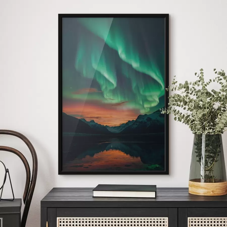 Fototapetes Ziemeļblāzma virs kalniem f41783