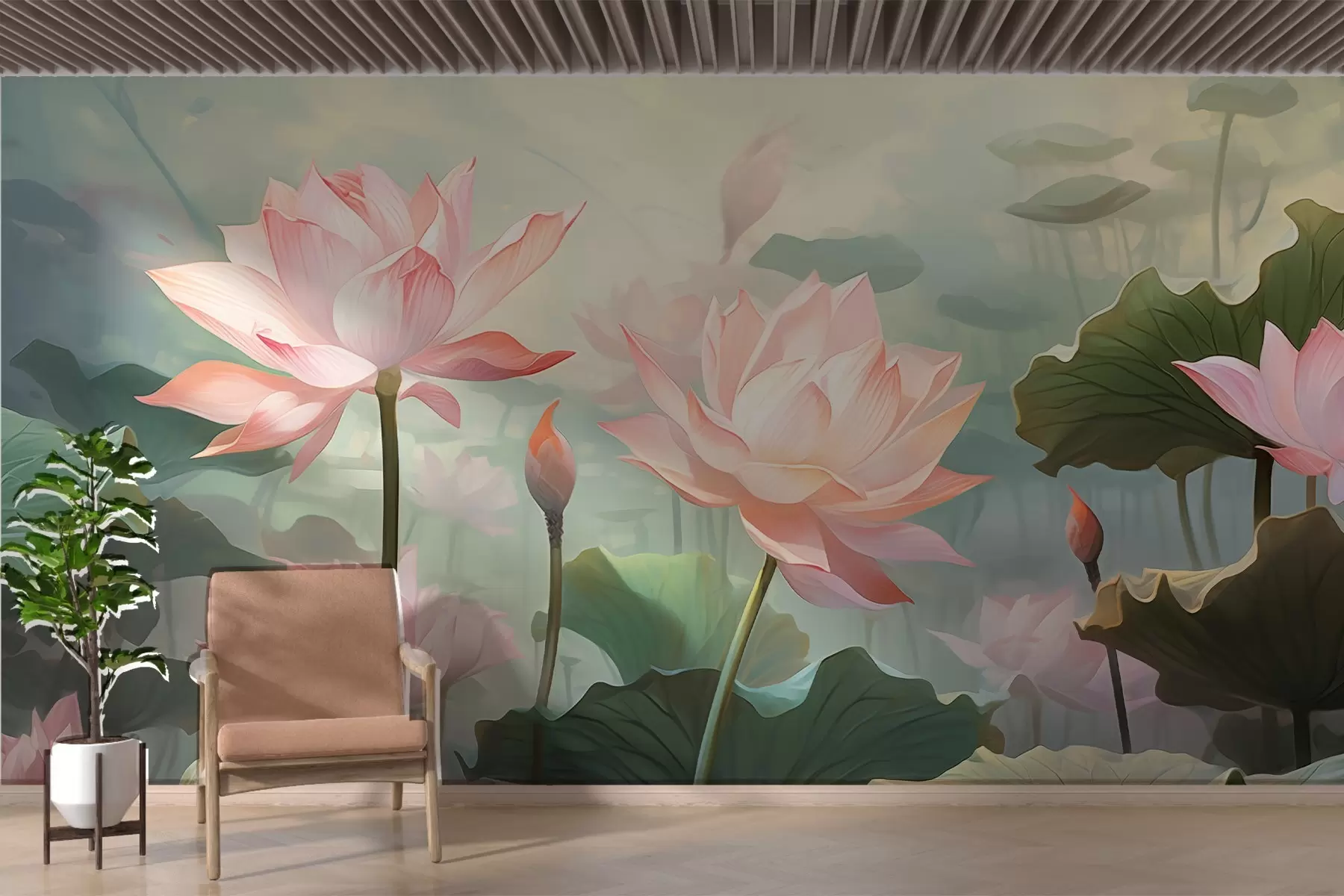 Fototapetes Lielas rozā krāsas ielejas lilijas w02600