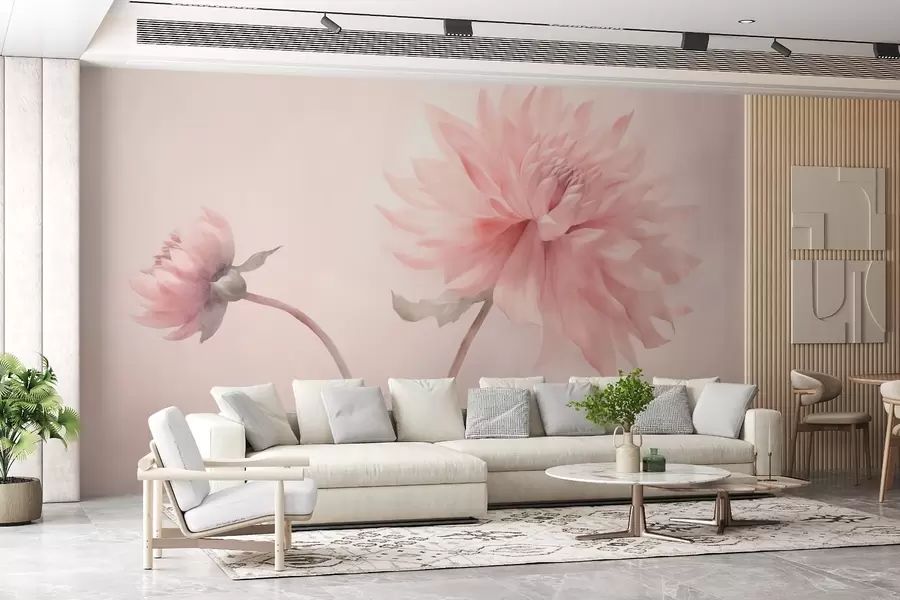 Fototapetes Liels peonijas zieds pasteļtoņos w02608