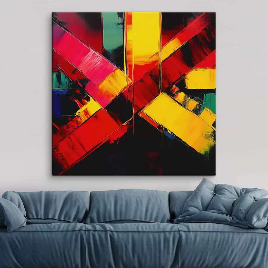 Glezna Daudzkrāsaina abstrakcija s42112