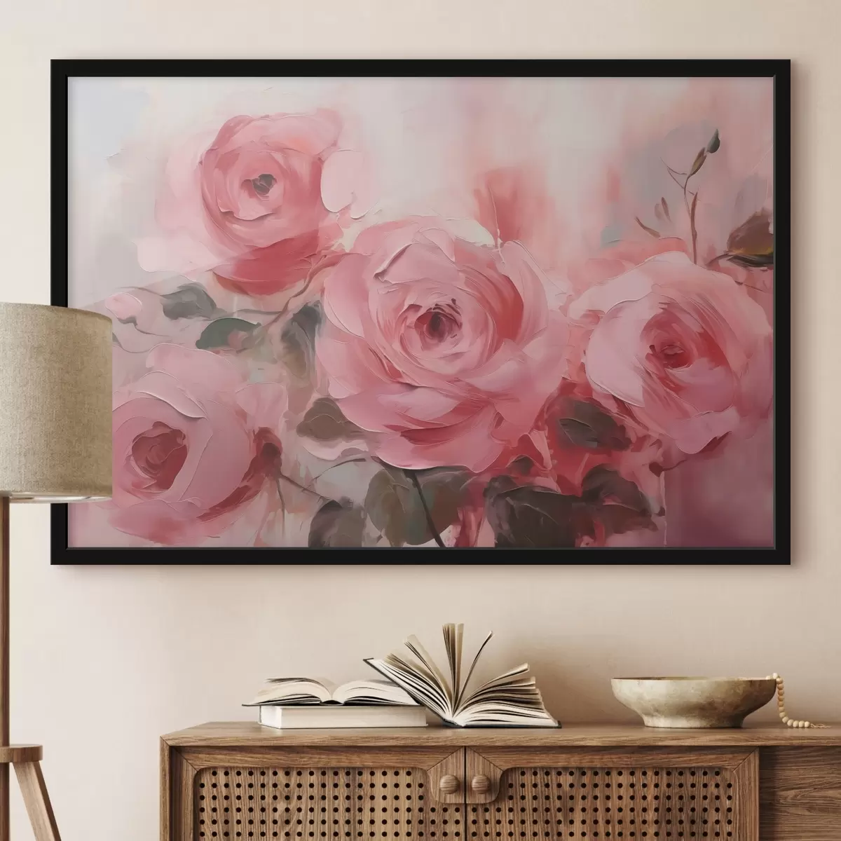 Plakāts Abstraktā rožu imitācijas glezniecība f42138