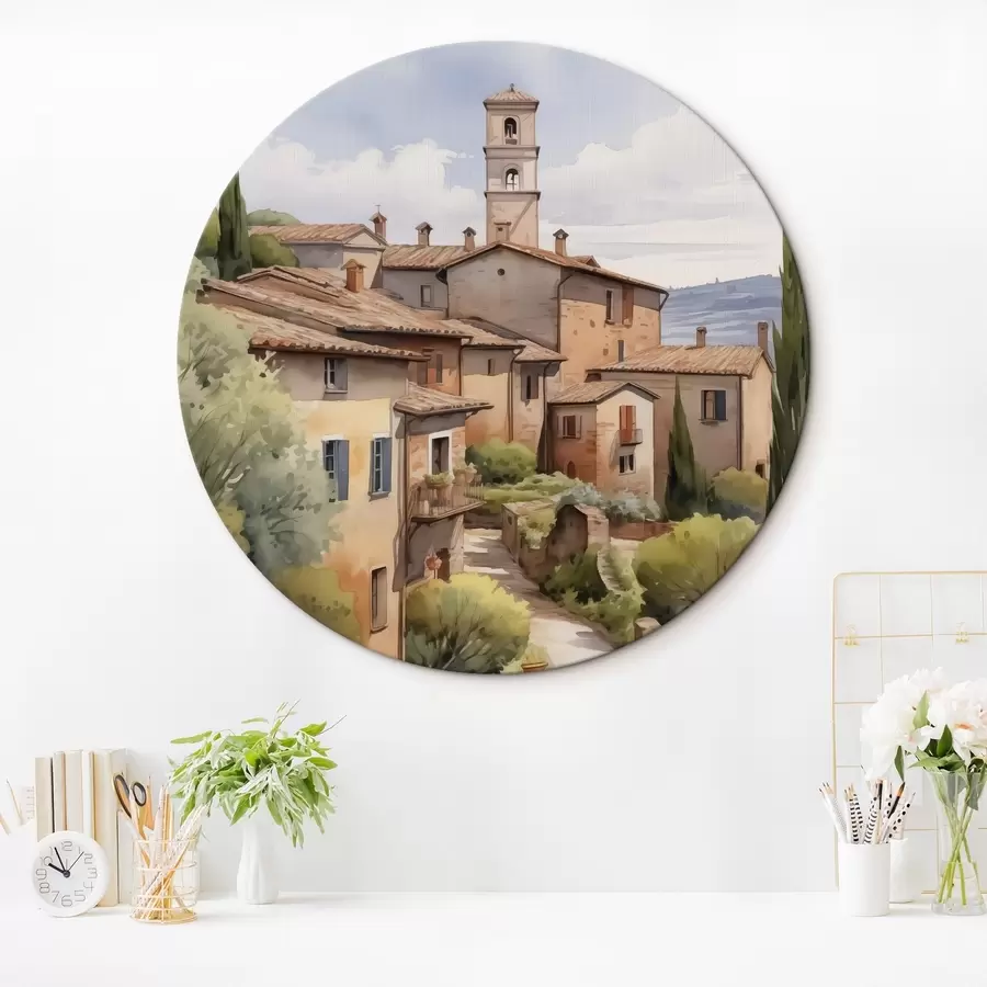 Glezna Itālijas priekšpilsētas ielas imitācija akvarelis r42135