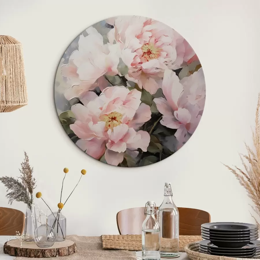 Glezna Rozā peoniju imitācija glezniecība r42147