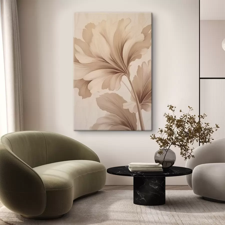 Fototapetes Smilškrāsas lapas ar gludām līknēm s42161