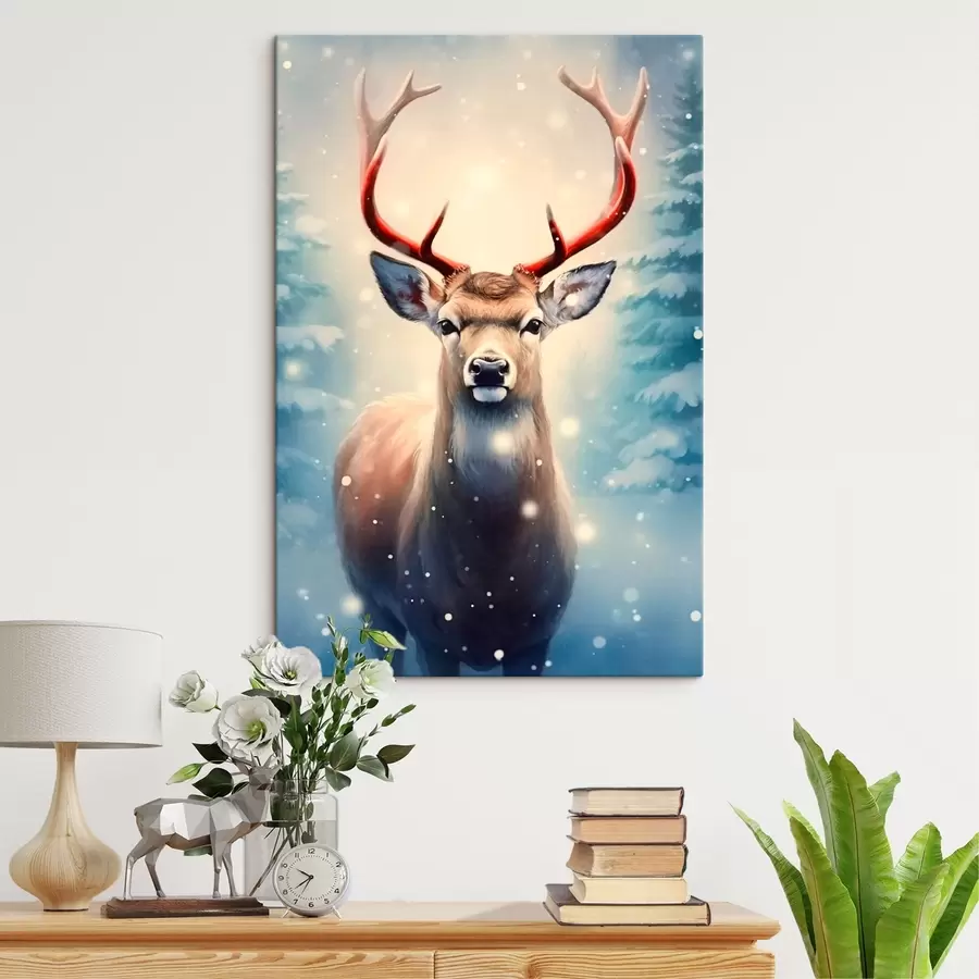 Glezna Ziemas ziemas ziemeļbrieži s42169