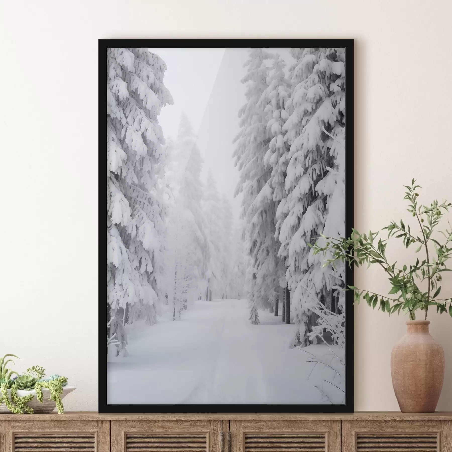 Fototapetes Ziemas mežs sniegā f42153