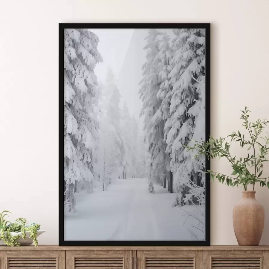 Fototapetes Ziemas mežs sniegā f42153