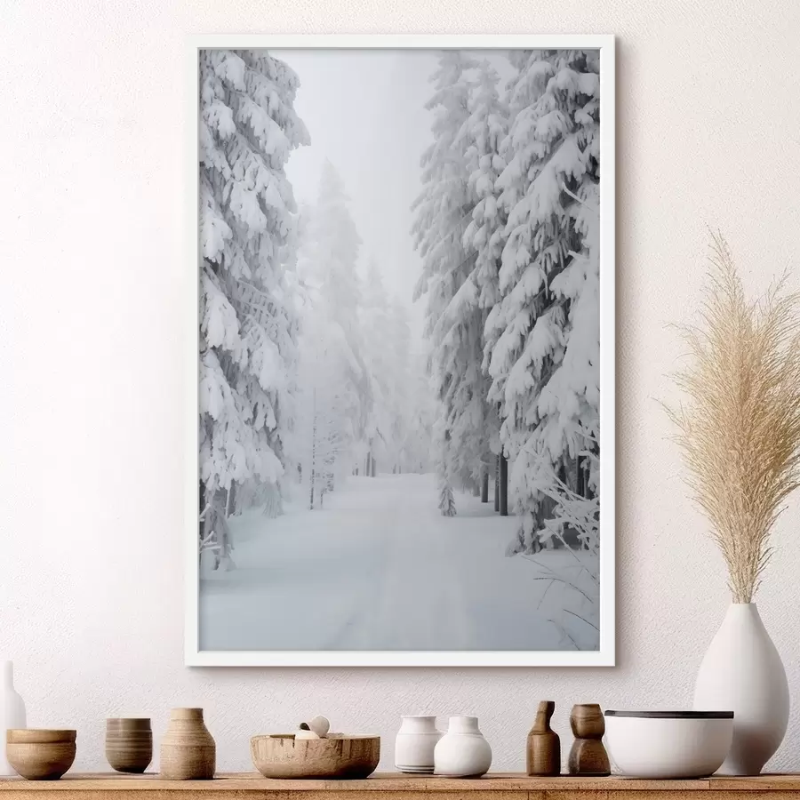 Fototapetes Ziemas mežs sniegā f42153