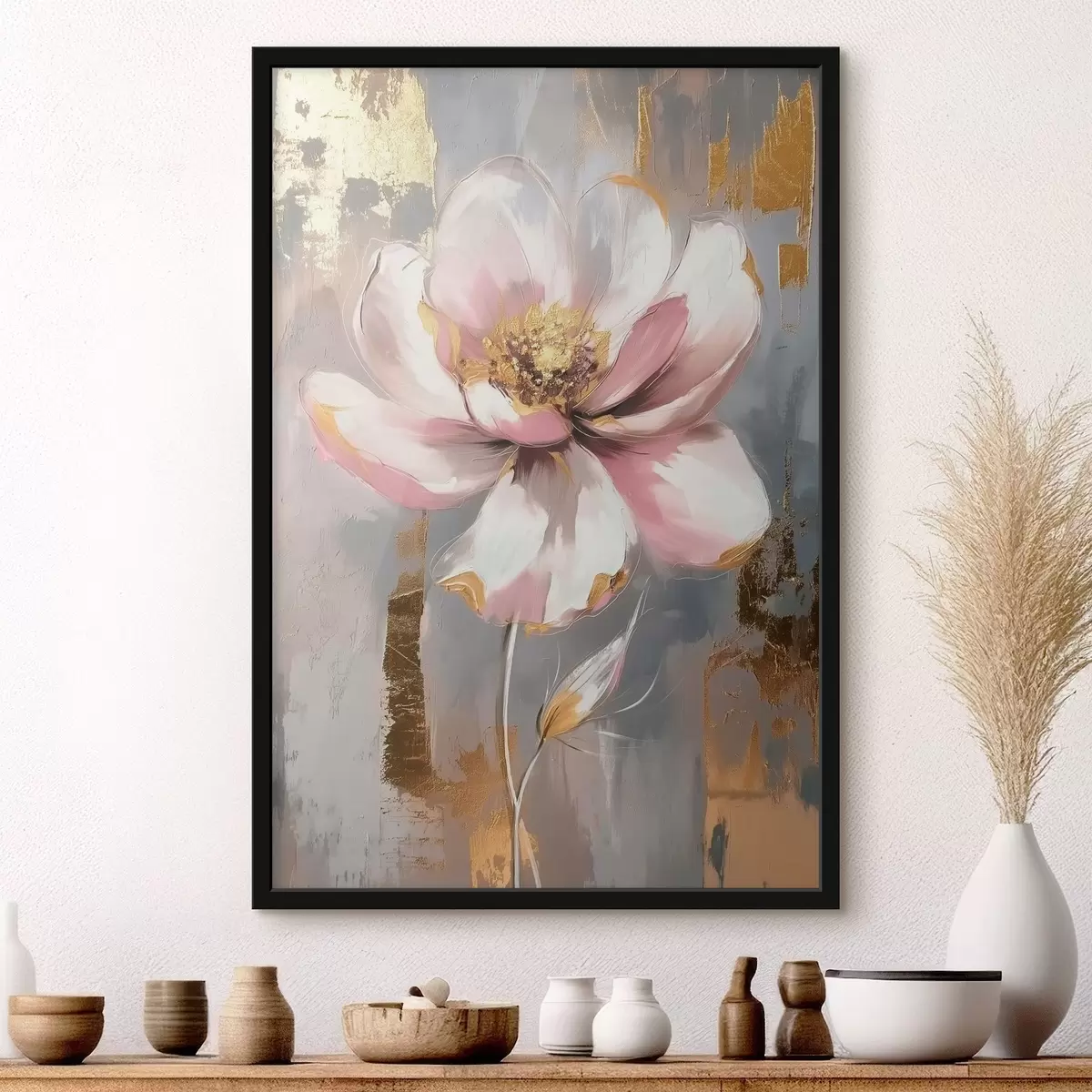 Plakāts Zieds uz abstrakta fona f42167