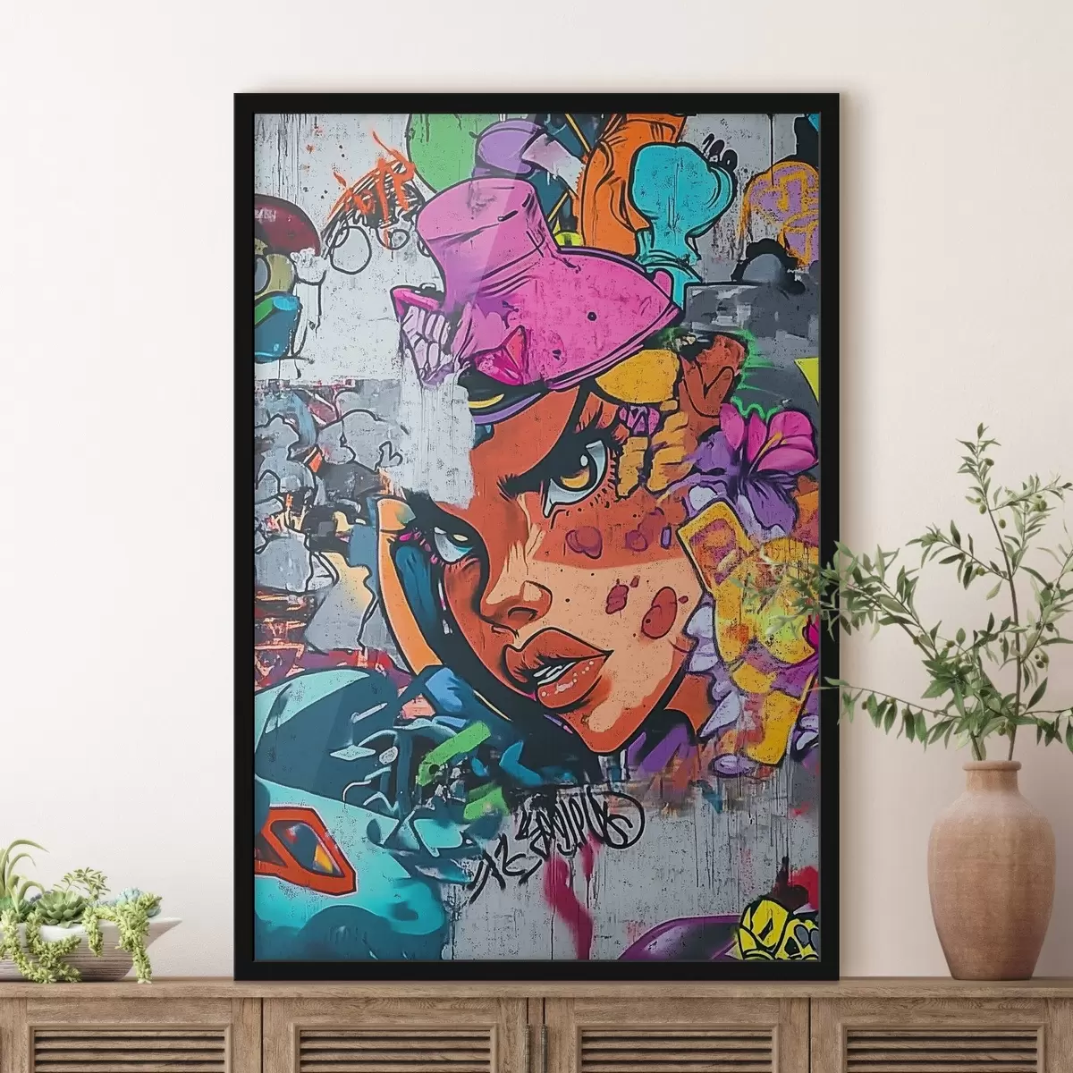 Plakāts Spilgts grafiti portrets f42173