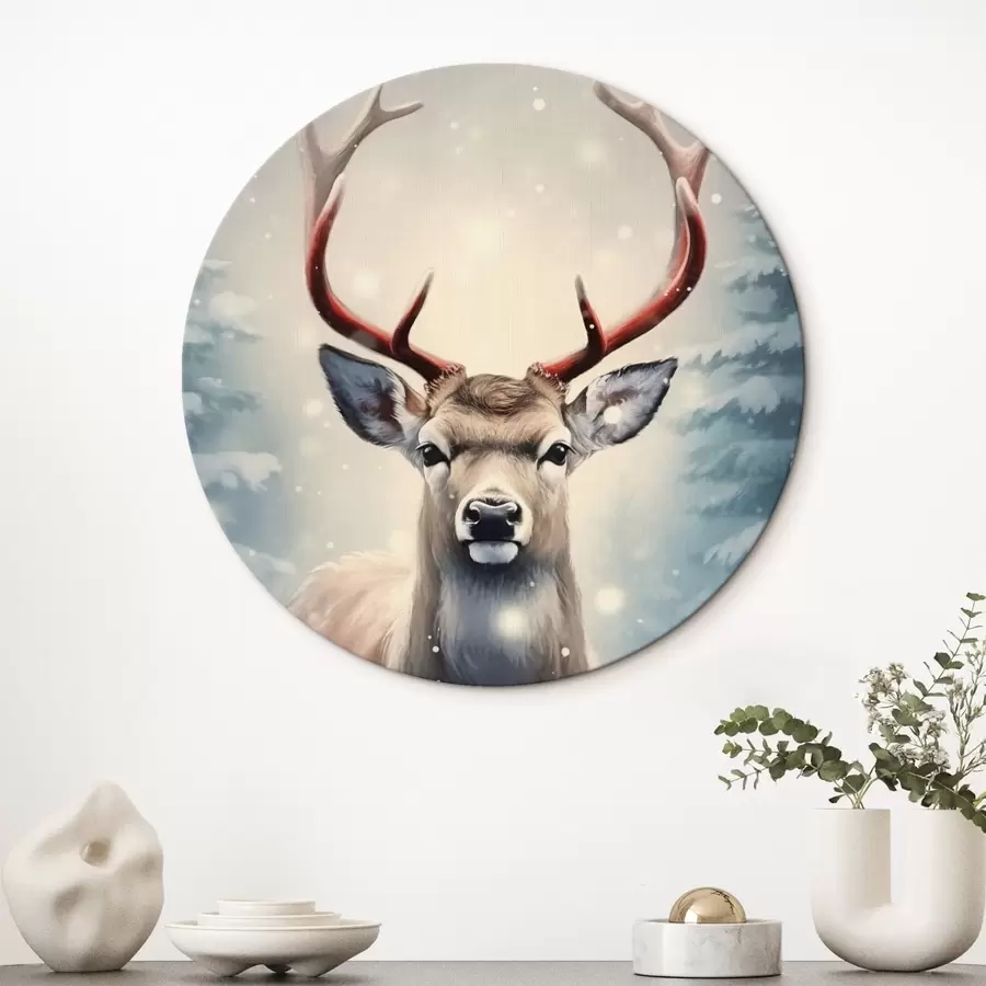 Glezna Ziemas ziemas ziemeļbrieži r42169