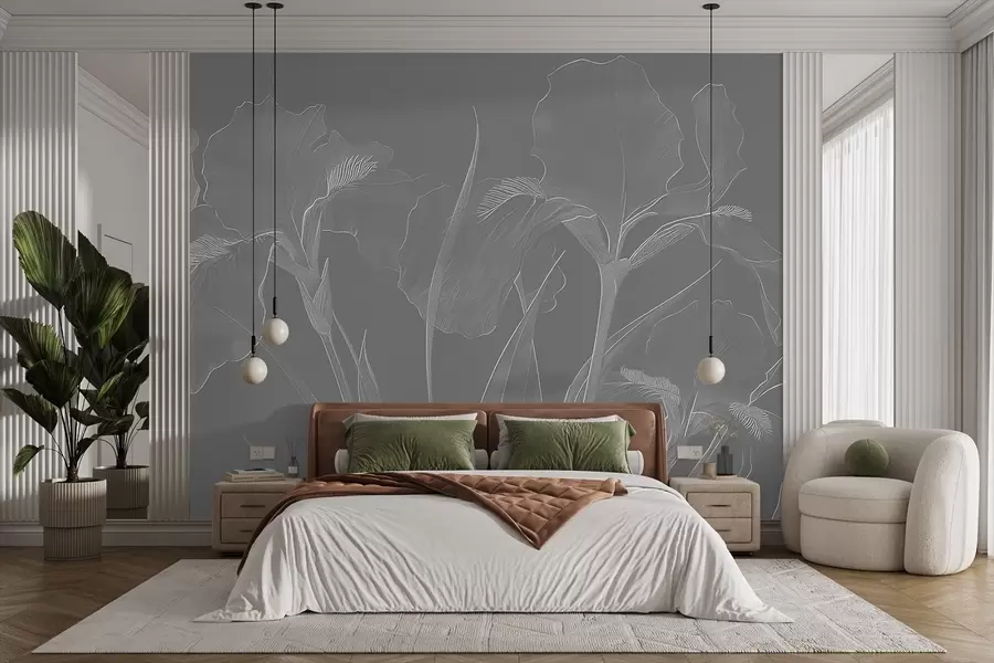 Fototapetes Gravēšana ar īrisiem w08575