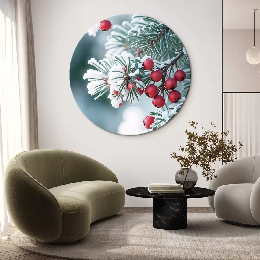 Glezna Sniegots priedes zars ar sarkanām ogām , ziemas aina r42238