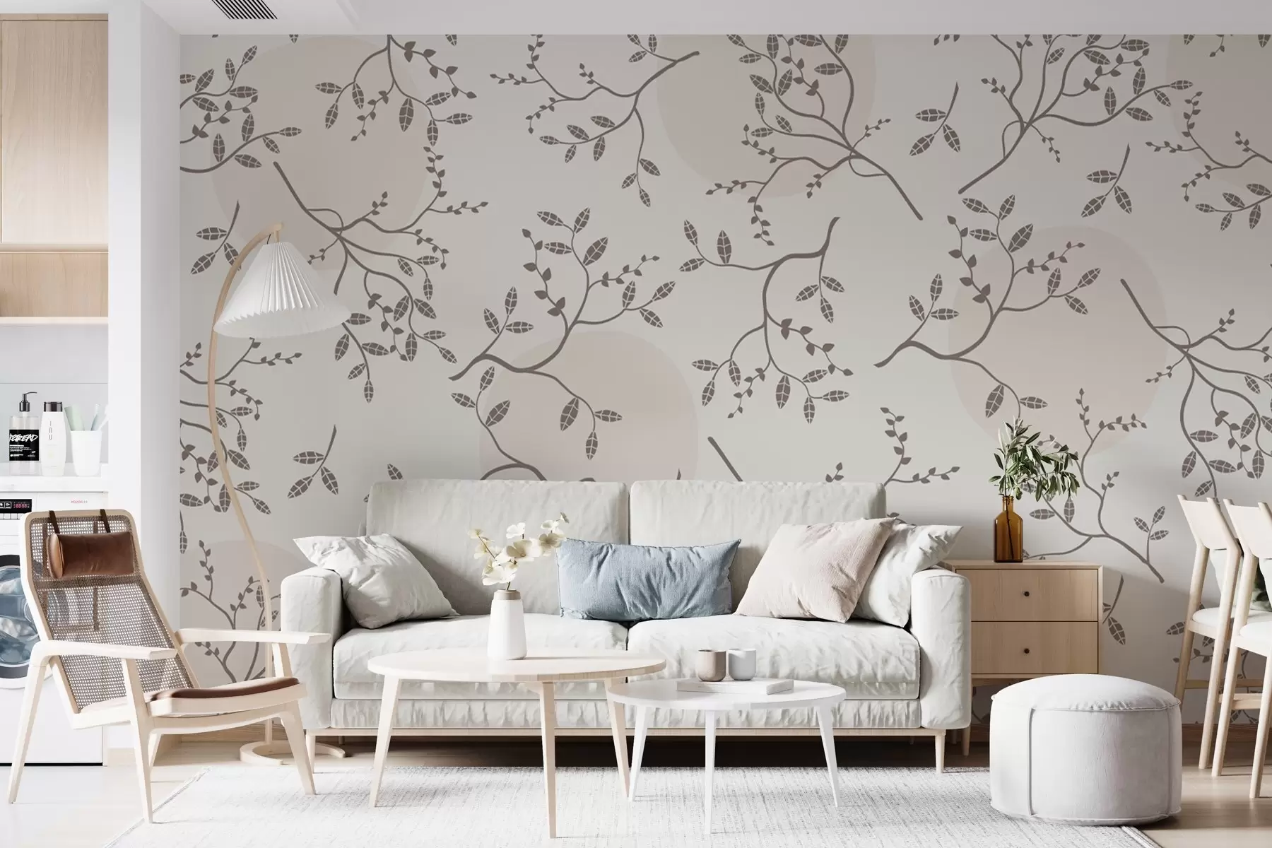 Fototapetes mazi zariņi uz gaiša fona w02670