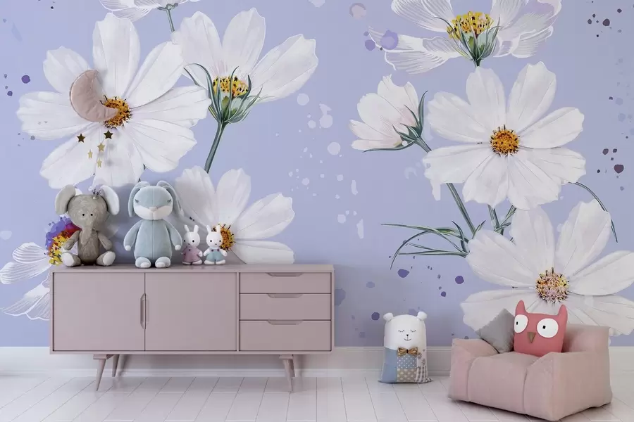 Fototapetes Zils ziedu pieskāriens w02651v1