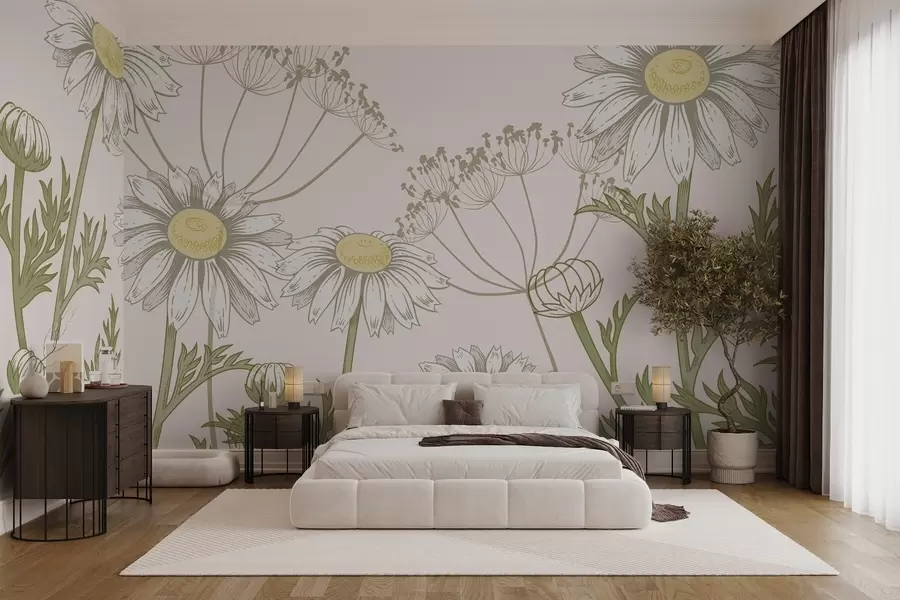 Fototapetes Margrietiņas lauks w02653