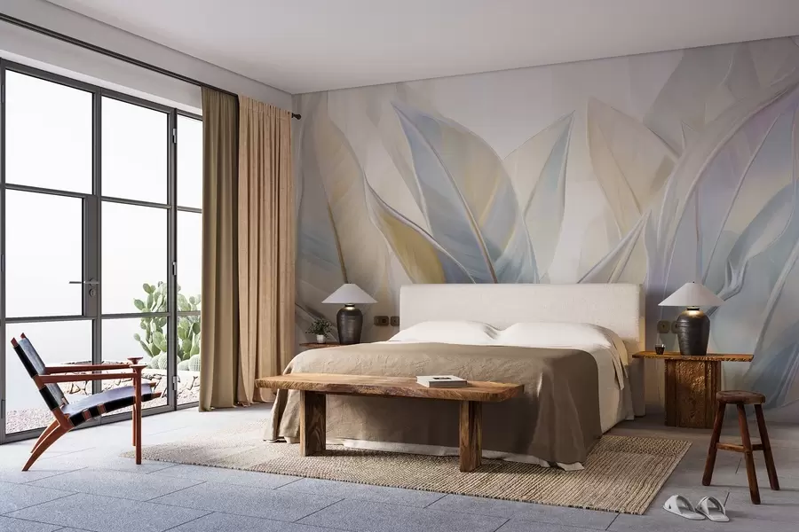 Fototapetes Stilizētas daudzkrāsainas lapas w02624v2