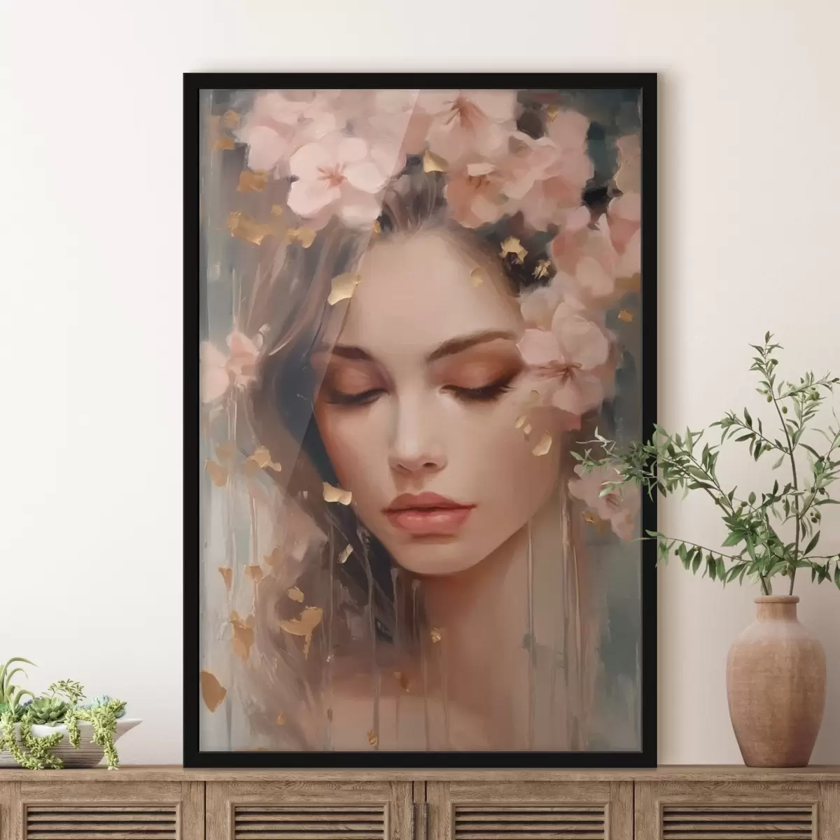 Plakāts Meitenes seja un ziedi f42300