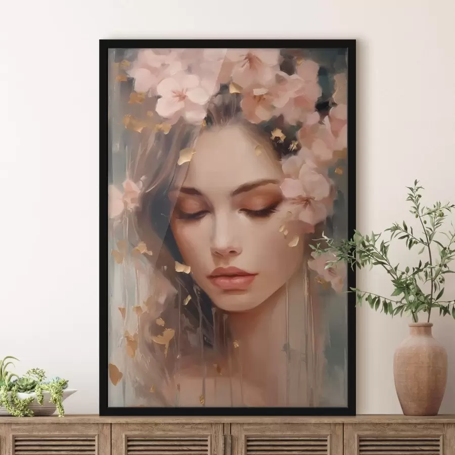 Fototapetes Meitenes seja un ziedi f42300