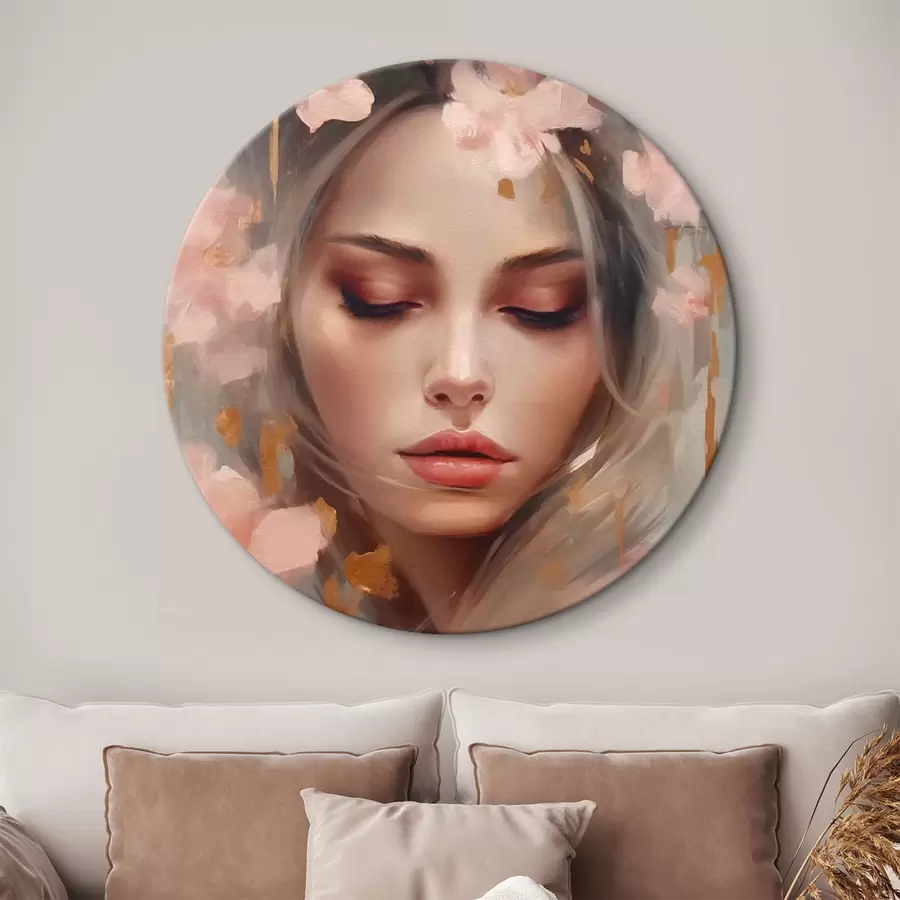 Glezna Skaista meitene un ziedi r42299