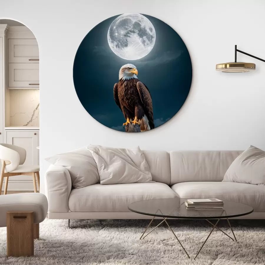 Glezna Ērglis uz mēness fona r41043