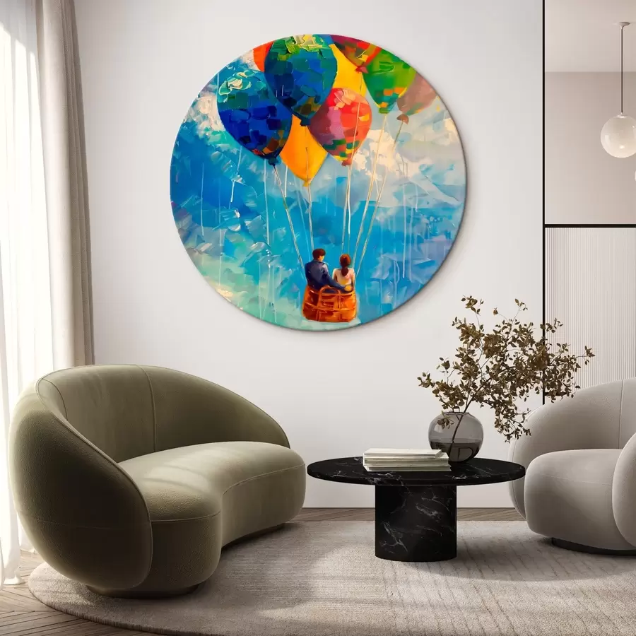 Glezna Pāris uz gaisa balona r41074