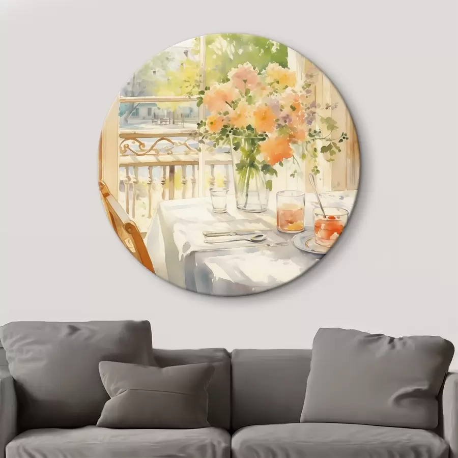 Glezna Romantiskas vakariņas, akvarelis, boho stils, ziedi, daba r41165