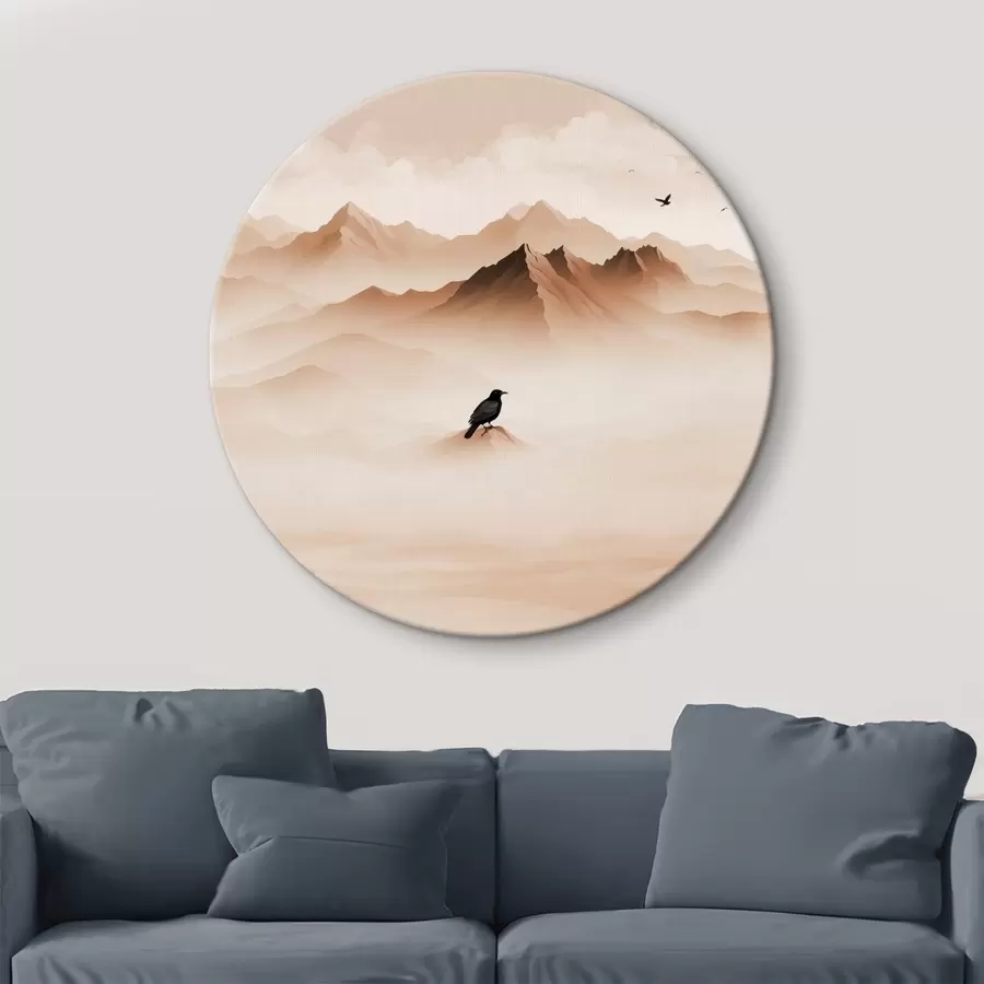 Glezna Kalni miglā vektoru grafikā r41295