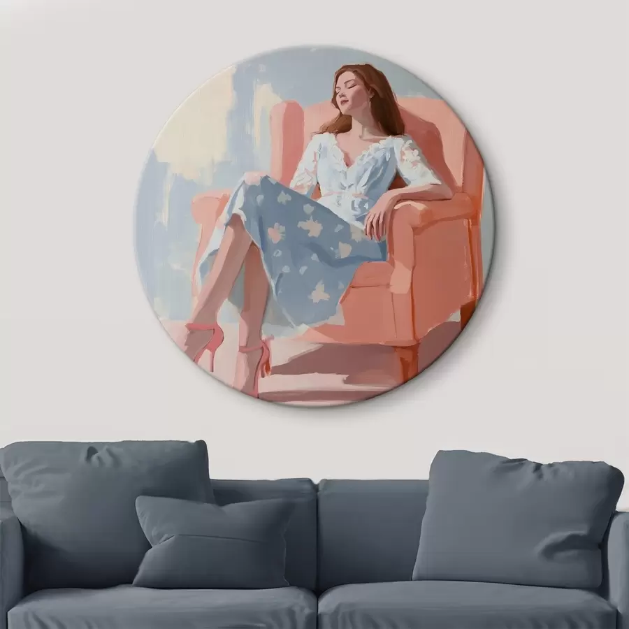 Glezna Meitene uz krēsla r41335