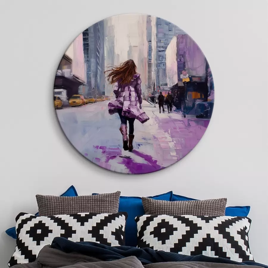 Glezna Meitene violetā mētelī r41345