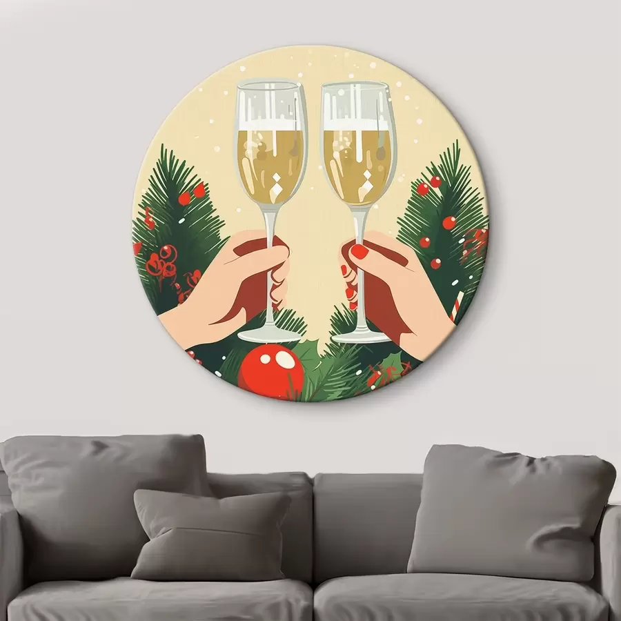 Glezna Glāzes ar šampanieti, svinības, Jaunais gads, abstrakcija, popārts r41367