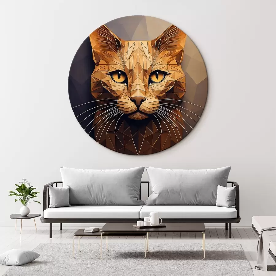 Fototapetes kaķis no ģeometriskām figūrām r41409