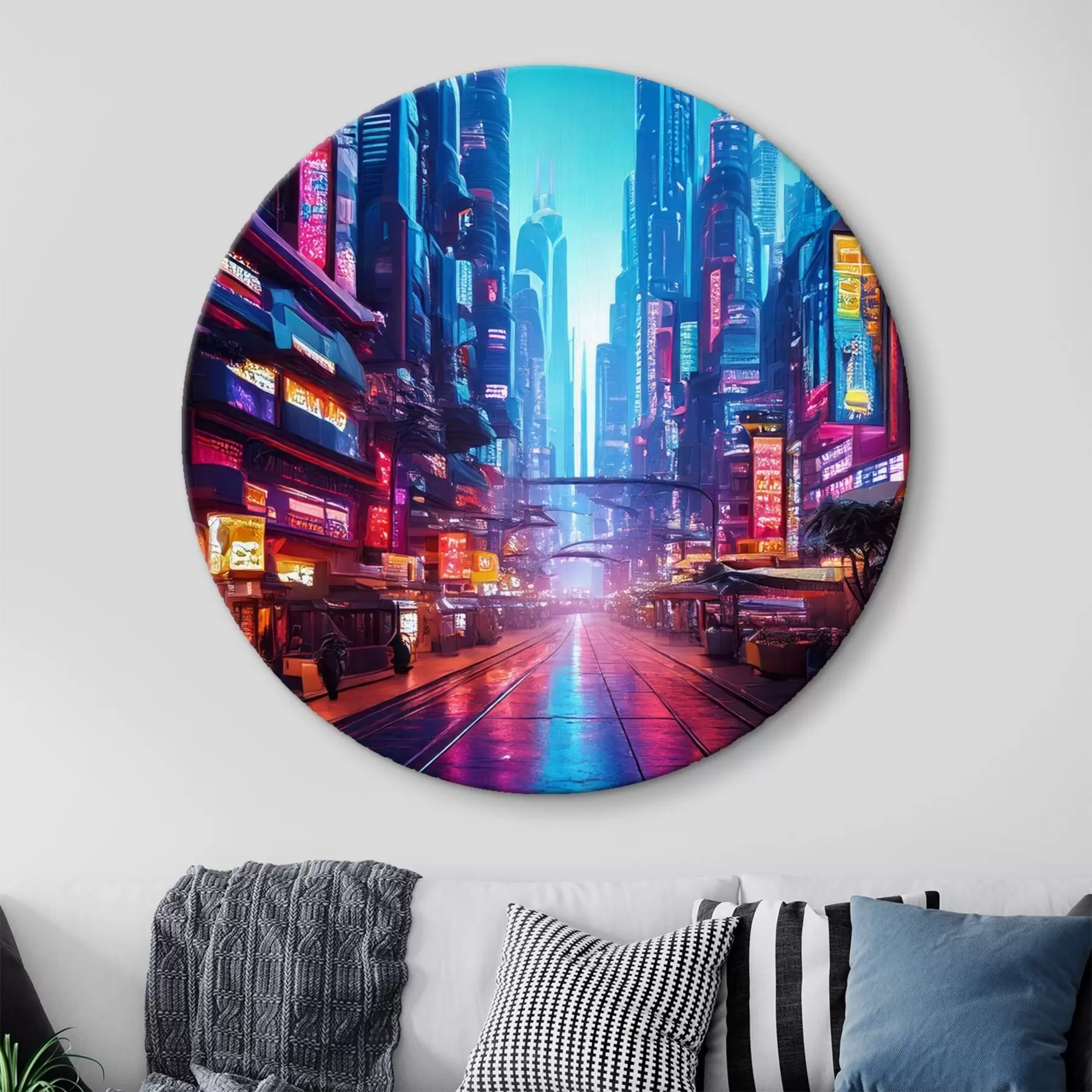 Glezna futūristiska nakts pilsēta r41410