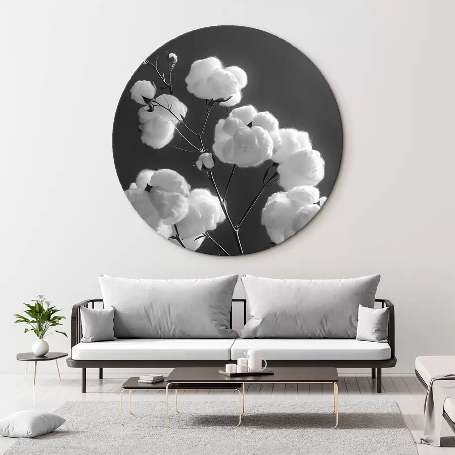 Glezna Kokvilnas zari, melnā un baltā versija r41429