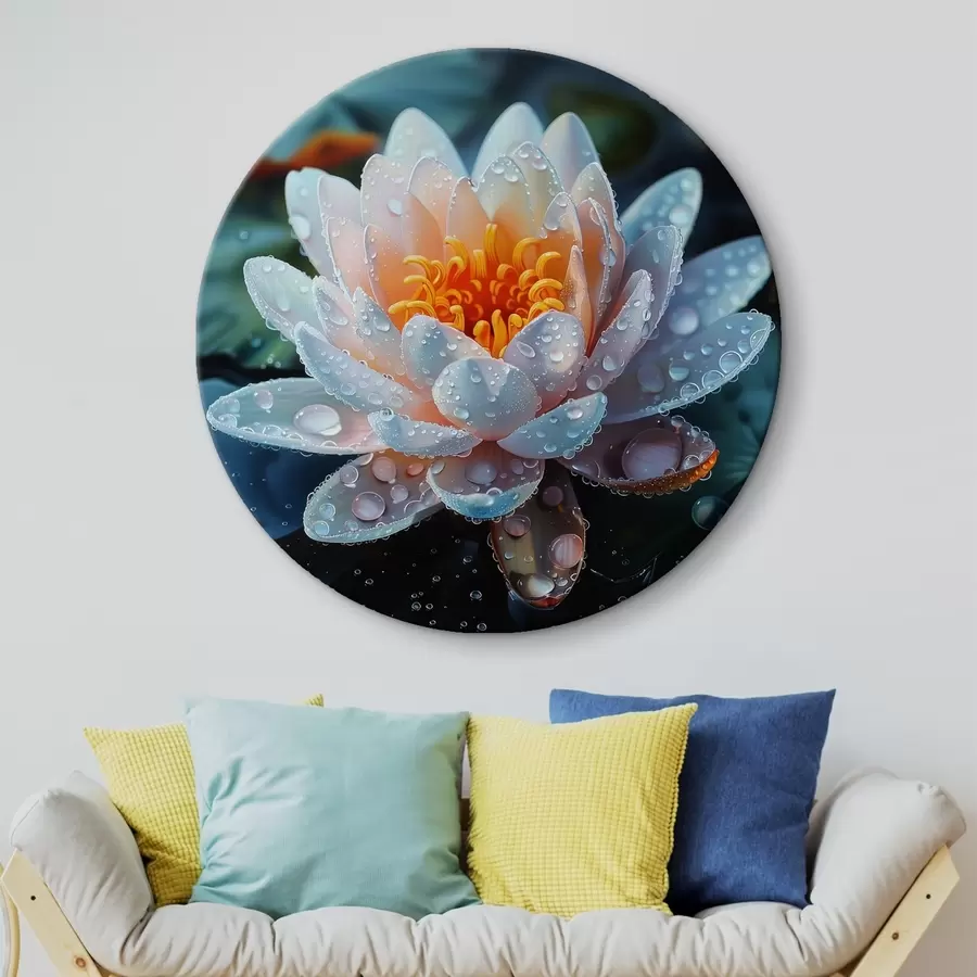 Glezna Lotosa zieds ar rasas pilieniem r41433