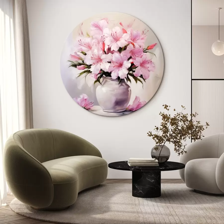 Glezna Rozā hibiskuss podā r41472