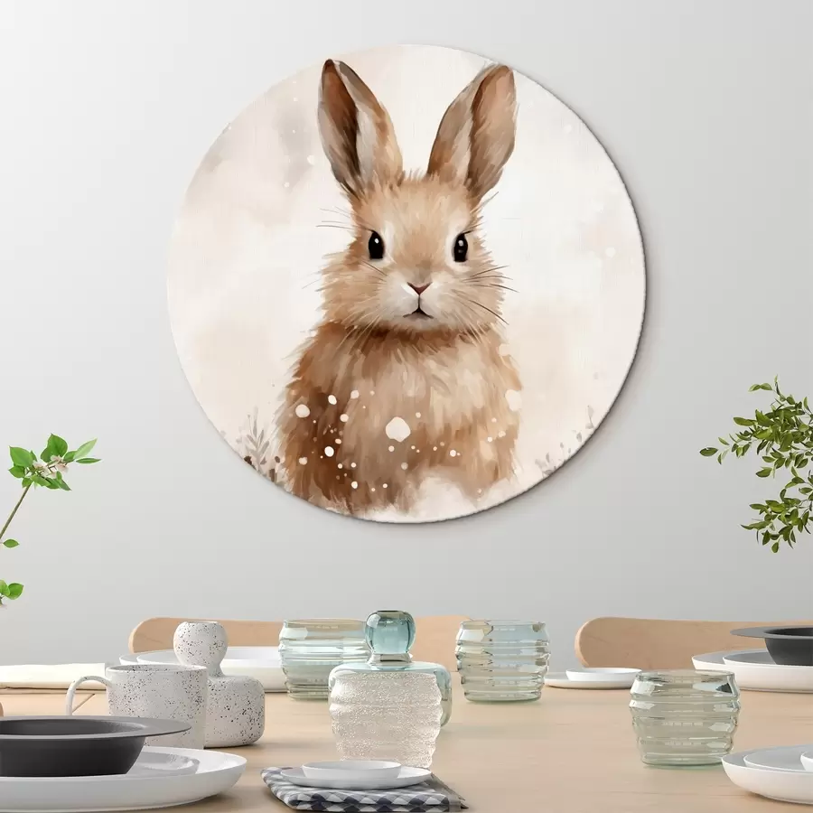 Glezna Zaķis sniegā akvarelis r41473