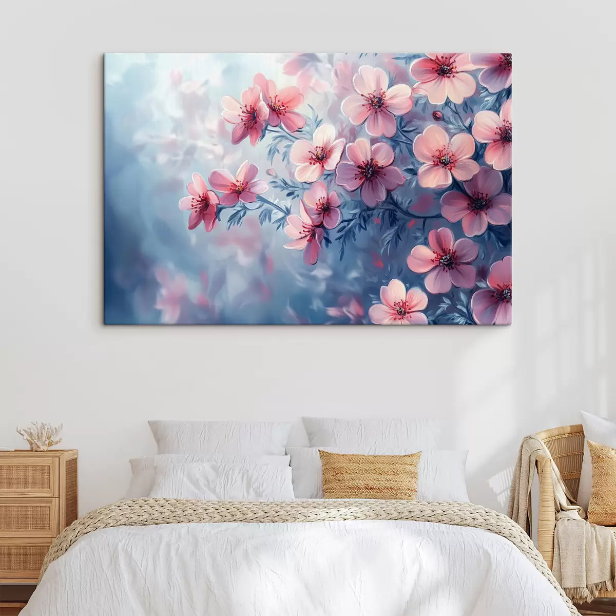 Glezna Smalki rozā ziedi s42322