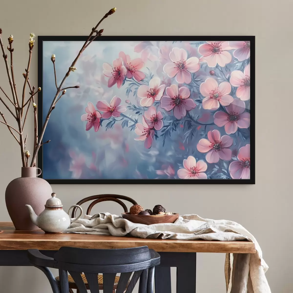 Plakāts Smalki rozā ziedi f42322